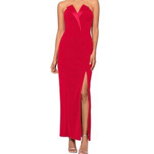 Betsy & Adams Strapless Tuxedo Gown Red Size 8